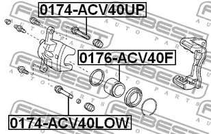 Фото 1 0174-ACV40LOW FEBEST Направляющий болт, корпус скобы тормоза