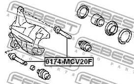 Фото 1 0174-MCV20F FEBEST Направляющий болт, корпус скобы тормоза