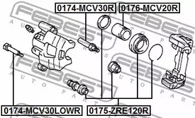 Фото 1 0174-MCV30R FEBEST Направляющая суппорта