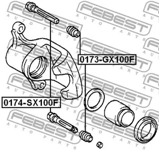 Фото 1 0174-SX100F FEBEST Направляющий болт, корпус скобы тормоза