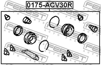 Фото 1 0175-ACV30R FEBEST Ремкомплект тормозного суппорта