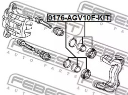 Фото 1 0176-AGV10F-KIT FEBEST Поршень, корпус скобы тормоза