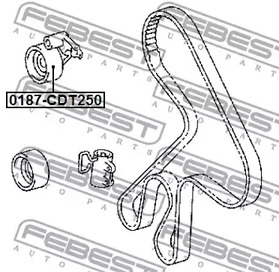 Фото 1 0187-CDT250 FEBEST Ролик натяжителя ремня грм