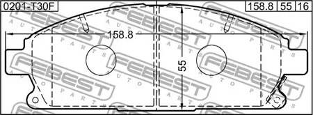 Фото 1 0201-T30F FEBEST Тормозные колодки