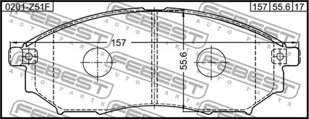 Фото 1 0201-Z51F FEBEST Тормозные колодки