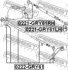 Фото 1 0221-GRY61RH FEBEST Наконечник рулевой тяги