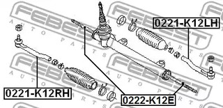Фото 1 0221-K12RH FEBEST Наконечник рулевой тяги