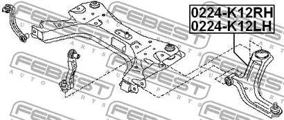 Фото 1 0224-K12LH FEBEST Рычаг подвески