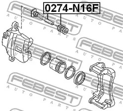 Фото 1 0274-N16F FEBEST Направляющий болт, корпус скобы тормоза