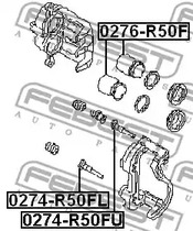 Фото 1 0274-R50FL FEBEST Направляющий болт, корпус скобы тормоза