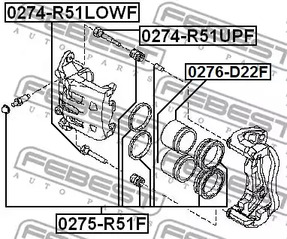 Фото 1 0274-R51LOWF FEBEST Направляющий болт, корпус скобы тормоза