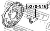 Фото 1 0278-N16 FEBEST Цилиндр тормозной колесный задний