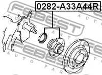 Фото 1 0282-A33A44R FEBEST Ступица в сборе с подшипником