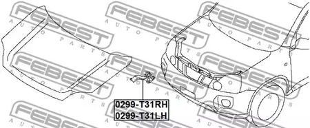 Фото 1 0299-T31LH FEBEST Петля капота