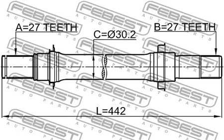 Фото 1 0312-CL7ATRH FEBEST Полуось