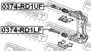 Фото 1 0374-RD1LF FEBEST Направляющий болт, корпус скобы тормоза