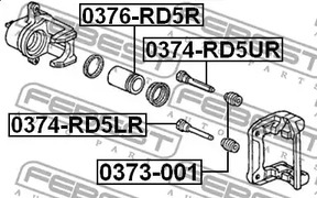 Фото 1 0374-RD5LR FEBEST Направляющий болт, корпус скобы тормоза