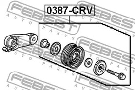 Фото 1 0387-CRV FEBEST Ролик натяжителя поликлинового ремня