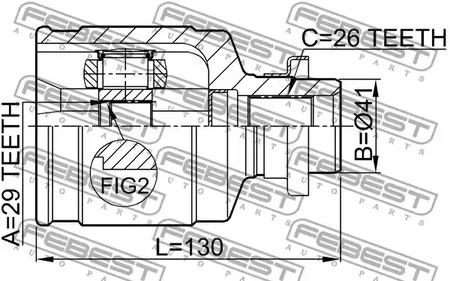Фото 1 0411-CU204WD FEBEST Шарнирный комплект, приводной вал