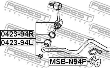 Фото 1 0423-94R FEBEST Стойка стабилизатора подвески левый