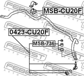 Фото 1 0423-CU20F FEBEST Тяга стабилизатора