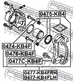 Фото 1 0474-KB4F FEBEST Направляющий болт, корпус скобы тормоза