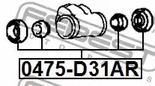 Фото 1 0475-D31AR FEBEST Ремкомплект суппорта тормозного заднего