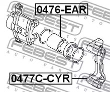 Фото 1 0477C-CYR FEBEST Комплект поддержки корпуса скобы тормоза