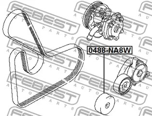 Фото 1 0488-NA8W FEBEST Ролик ремня приводного