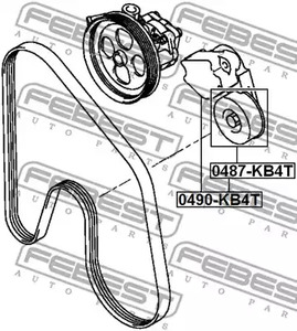 Фото 1 0490-KB4T FEBEST Натяжитель приводного ремня