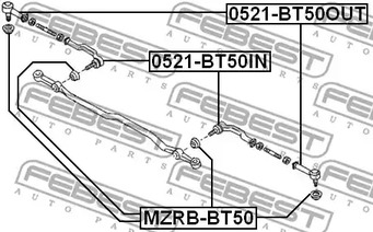 Фото 1 0521-BT50IN FEBEST Наконечник поперечной рулевой тяги