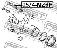 Фото 1 0574-MZ6F FEBEST Втулка тормозного суппорта