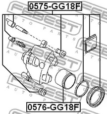 Фото 1 0575-GG18F FEBEST Ремкомплект, тормозной суппорт