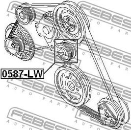 Фото 1 0587-LW FEBEST Ролик приводного ремня