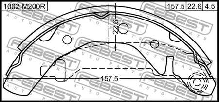 Фото 1 1002-M200R FEBEST Колодки тормозные барабанные