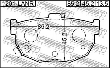 Фото 1 1201-LANR FEBEST Тормозные колодки