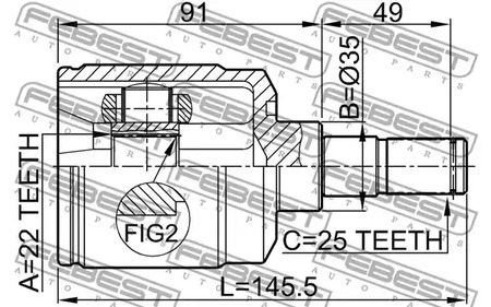 Фото 1 1211-ACC FEBEST Шрус внутренний