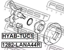 Фото 1 1282-LANA44R FEBEST Ступица в сборе с подшипником