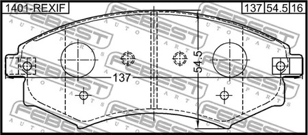 Фото 1 1401-REXIF FEBEST Колодки тормозные передние комплект
