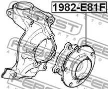 Фото 1 1982-E81F FEBEST Ступица в сборе с подшипником