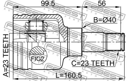 Фото 1 2111-CB316LH FEBEST Шарнирный комплект, приводной вал