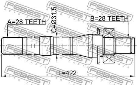 Фото 1 2212-SORXM FEBEST Полуось