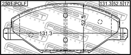 Фото 1 2301-POLF FEBEST Тормозные колодки