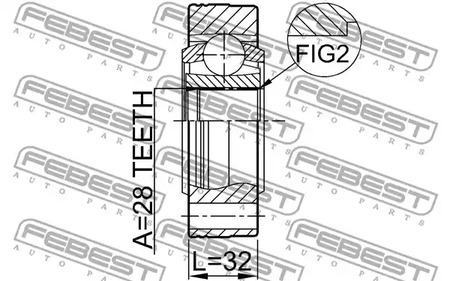Фото 1 2311-8103 FEBEST Шарнирный комплект, приводной вал