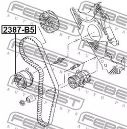 Фото 1 2387-B5 FEBEST Натяжитель ремня грм