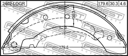 Фото 1 2402-LOGR FEBEST Колодки тормозные