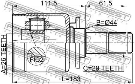 Фото 1 2911-DIVFLH FEBEST Шарнирный комплект, приводной вал