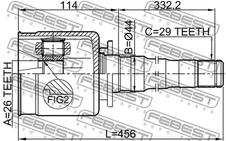 Фото 1 2911-DIVFRH FEBEST Шарнирный комплект, приводной вал