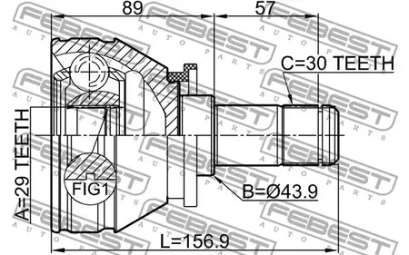 Фото 1 2911-RRIIIFLH FEBEST Шарнирный комплект, приводной вал
