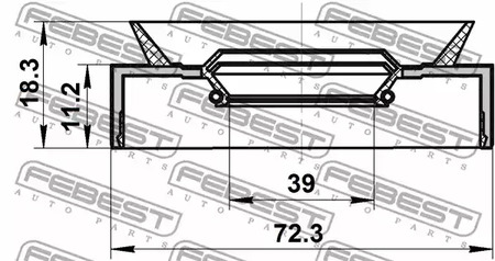 Фото 1 95PAY-40721118X FEBEST Сальник
